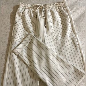 white striped dress pants